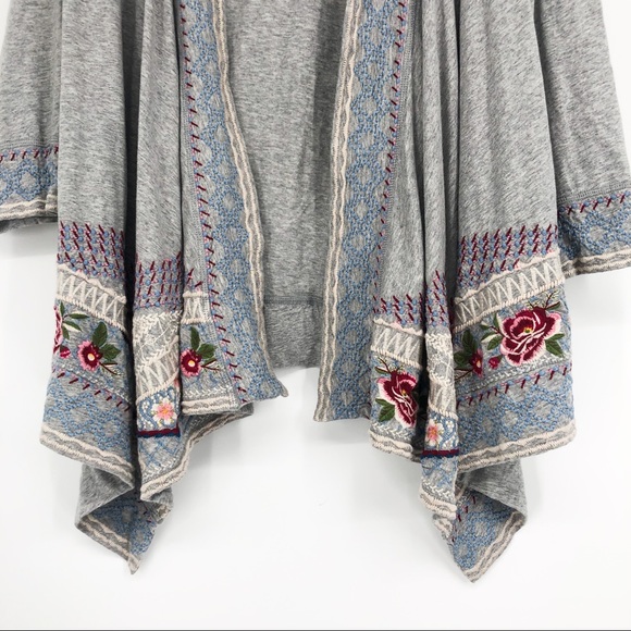 Johnny Was Sabine Flora Grey Wrap Jacket Cardigan - Picture 4 of 7
